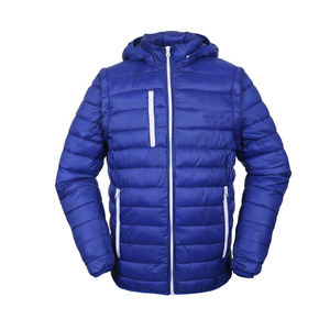 Veste à bulle personnalisée pour hommes manteau d'hiver à capuche de qualité supérieure léger avec coupe-vent chaud motif solide - Product Image 2