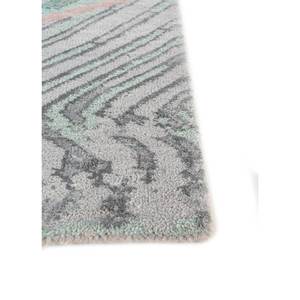 Tapis géométrique rectangulaire en laine et soie de bambou noué à la main Manchaha Ivory pour salon et couloir - Les-1850 - Product Image 4