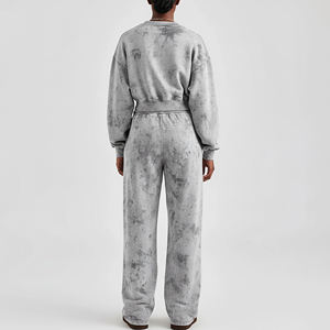 Embroidery Tracksuit 2 Pieces Cozy Sweatpants and Cropped Hoodie <b>Set</b> for Women <b>crop</b> <b>top</b> swatsuits - Product Image 2