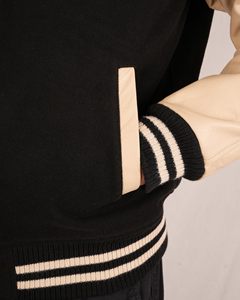 Vestes Lettermen légères en couleur unie de qualité supérieure en cuir et polaire en vente en ligne - Product Image 6
