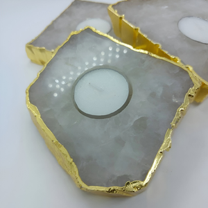 Elegant Modern Home Decor Tea Light Holders Handmade Agate <b>Candle</b> Jars for <b>Wedding</b> Valentine's Day Parties for Bulk Events - Product Image 1