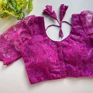Party Wear Designer Embroidery And Hand Work <b>Readymade</b> Net Fully Stitched Ready To Wear <b>Blouse</b> - Product Image 4