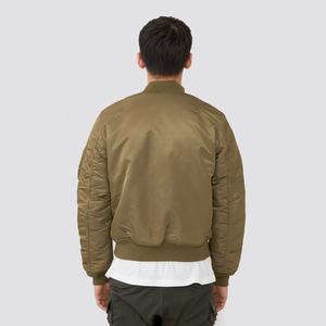 Veste bomber en toile pour homme, fermeture éclair, coupe-vent léger, streetwear, vêtements d'extérieur, coupe ajustée décontractée avec poche sur le bras, logo sur le devant - Product Image 4