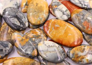 พลอยมาลิกาโนแจสเปอร์ธรรมชาติหลากสี ขนาด 8 มม. รูปไข่ แบบหลวม สำหรับทำเครื่องประดับ - Product Image 4