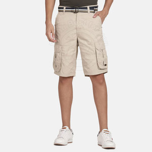 Vente en gros de shorts cargo 100% coton pour hommes, style décontracté à motif solide avec logo écologique personnalisé, à vendre - Product Image 1