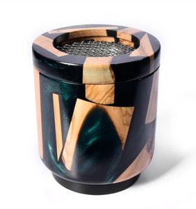 Elegante Quemador de Incienso Lila Mate, Red de Madera y Metal, Quemador Mubkhar para Uso Aromático - Product Image 2