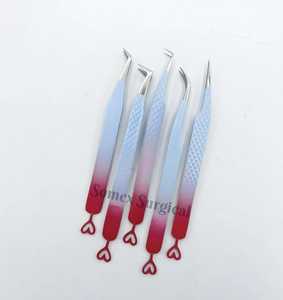 Meilleures pinces à épiler pour extensions de cils en acier inoxydable haut de gamme, multi-pièces, stockage, pinces à épiler pour extensions de cils greffées - Product Image 1