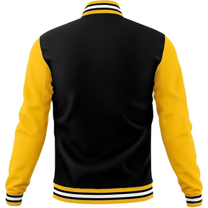 Chaqueta de hombre de béisbol universitaria pareja negra bordada clásica con logotipo personalizado chaqueta universitaria de Letterman Varsity para hombre - Product Image 2