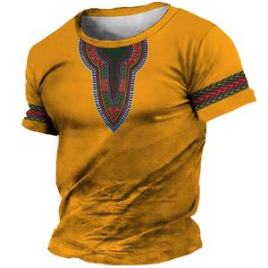 2025 ropa africana para hombres Dashiki camiseta ropa tradicional ropa de manga corta Casual Retro Streetwear Vintage estilo étnico - Product Image 2