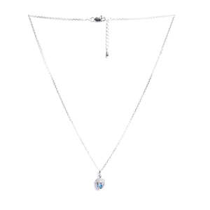 NOVAMART Fine Silver Acorn Blue Handmade Solitaire <b>Pendant</b> Chain Bezel Setting Featuring <b>Opal</b> Quartz Amethyst Rhodium Plated Rel - Product Image 4