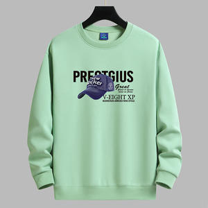 Sudadera de cuello redondo de peso pesado 330GSM Unisex, jersey de gran tamaño de 100% algodón, estampado de logotipo personalizado, ajuste holgado largo, informal, ODM - Product Image 6