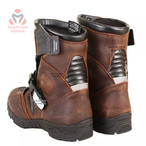 Motorcycle Adventure Waterproof Touring <b>Boots</b> Real Leather Black <b>Brown</b> Durable Rubber Sole Long <b>Ride</b> Comfort All Weather Support - Product Image 2