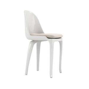 LumaCurve Modern Glossy White Dining <b>Chair</b> - Product Image 1