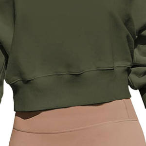 Haute qualité Gym écologique recadrée goutte épaule femmes sweat personnalisé imprimé Logo décontracté Streetwear femmes sweats à capuche - Product Image 2