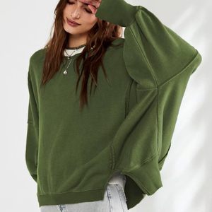 Sudaderas con capucha con hombros caídos para mujer, Sudaderas con cuello redondo con serigrafía y logotipo personalizado, último diseño, sudaderas de longitud corta para mujer - Product Image 1