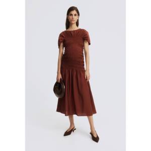 Robe vintage florale MOM avec taille élastique, respirante et doublée, décontractée, longueur genou, pour le printemps et l'automne, taille unique - Product Image 1