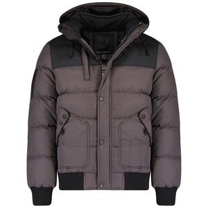 Chaqueta acolchada de ropa fría transpirable con capucha para hombre, venta al por mayor, chaqueta con puños elásticos de ajuste relajado a prueba de viento - Product Image 2