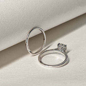 Personalizado IGI certificado CVD HPHT Lab Grown princesa corte diamante anillo 14K oro blanco eternidad anillo de bodas para mujeres fiestas clásicas - Product Image 5