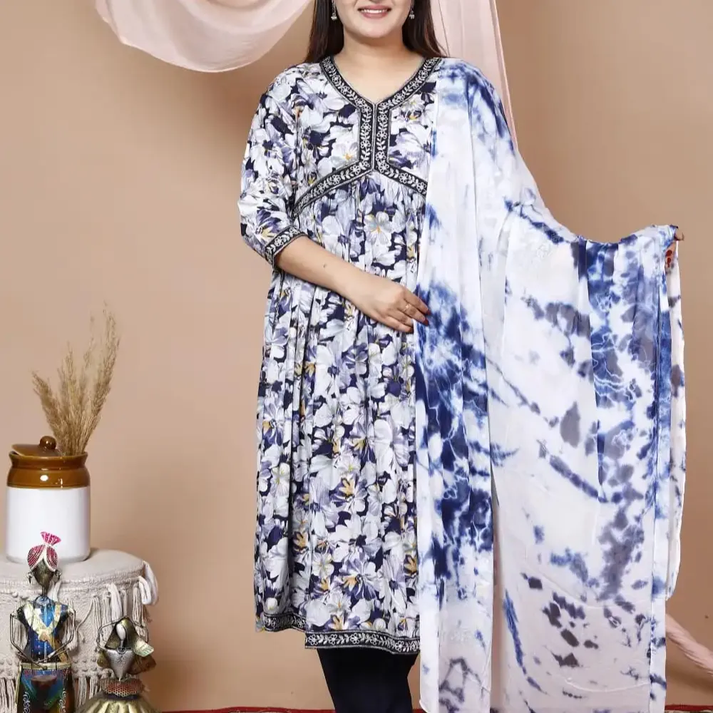 인도면 긴 Kurti 여성용 민족 의류 여성 Kurti 민족 인도 Kurta 민족 인도 Kurta 스크린 인쇄