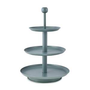 Support à gâteau en bois écologique à 3 niveaux avec support en métal de forme ronde avec couleur et tailles personnalisées 9.84 pouces - Product Image 3