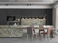 Dalles de quartzite en cristal vertes polies de Fuchsite assorties par livre pour le mur de caractéristique