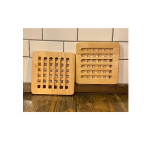 Posavasos circulares personalizados ecológicos de madera para café y té, de gran tamaño y forma cuadrada al mejor precio - Product Image 1