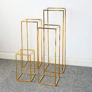Metal <b>Tall</b> Gold Metal Flower Stand <b>Vase</b> Set for Wedding Party Desktop <b>Decoration</b> - Product Image 1