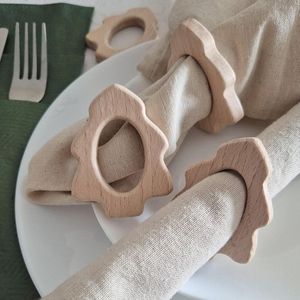 Elegant <b>rustic</b> wooden napkin ring holders handmade for <b>dining</b> <b>table</b> decor farmhouse style wedding banquet dinner party <b>settings</b> - Product Image 2