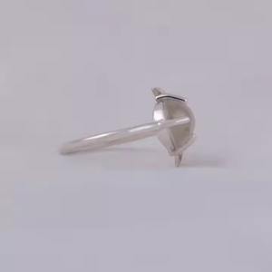 Banda de plata cabujón con diseño de Luna, banda apilable para anillos de compromiso utilizados con diamantes cultivados en laboratorio para regalo de boda - Product Image 3