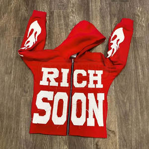 Sudadera con capucha desgastada para hombre con acabado desgastado y mangas largas para estilo urbano Sudadera con capucha desgastada para hombre de moda - Product Image 2