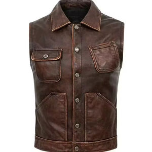 Respirant 2025 vente la plus chaude nouvelle conception personnalisée pour les hommes gilet de moto professionnel gilet en cuir de Style Crocodile - Product Image 1