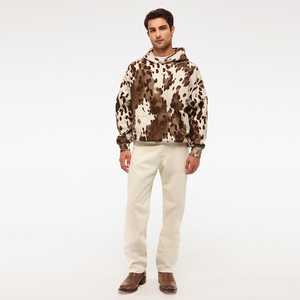 Sudaderas con capucha de manga larga con bolsillo y apliques vintage personalizados con estampado de abullonado para hombre - Product Image 3