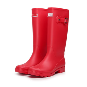 Bottes de pluie pour femmes à tube haut, semelle moulée antidérapante haute résistance, tige en <span class=keywords><strong>PVC</strong></span>, modèle 901, surchaussures longues pour adultes - Product Image 1