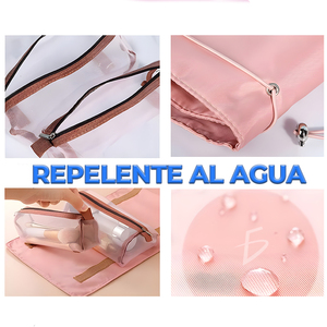 Borsa in Microfibra di Grande Capacità con Tasche Rimovibili per Cosmetici, Portatile, in PU, con Motivo a Lettere - Product Image 5