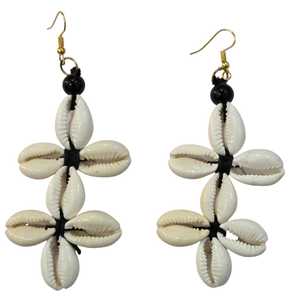 Última joyería Bohemia pendientes de gota de cuentas de cauri blanco para mujer joyería étnica pendientes africanos joyería tribal hecha a mano - Product Image 1