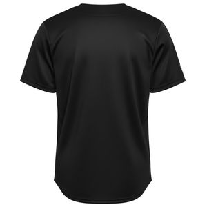 Camiseta Deportiva de Béisbol Negra para Hombre, con Botones en la Parte Delantera, Manga Corta, Parches Bordados, Uniforme Personalizado para Equipos, Venta al por Mayor - Product Image 2
