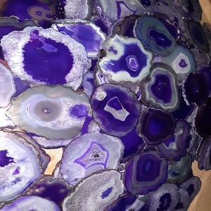 Wholesale Handmade Polished Amethyst Agate Crystal Coasters Golden Rim Love Table Cup Home Decor Semi-Precious Stone <b>Craft</b> - Product Image 6