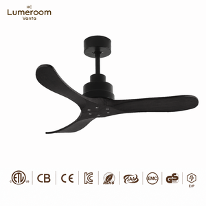 Ventilador de techo de madera maciza negro de 42 pulgadas, sin luz, silencioso, con motor reversible de CC y control remoto para dormitorio y sala de estar, disponible en EE. UU. - Product Image 5
