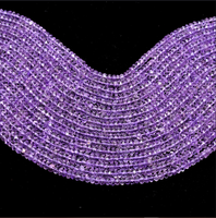 Bracelet de cheville en améthyste naturelle non traitée, perles rondes facettées de 15 pouces, pour femmes, 1 brin complet, personnalisé, marque AMARA