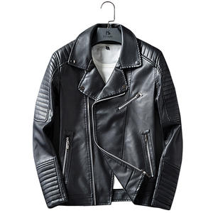 Nouvelle veste en cuir pour homme de qualité supérieure, vente en gros d'usine OEM 2025, veste en cuir de moto pour homme, coupe slim, fermeture éclair courte, vêtements pour homme - Product Image 1