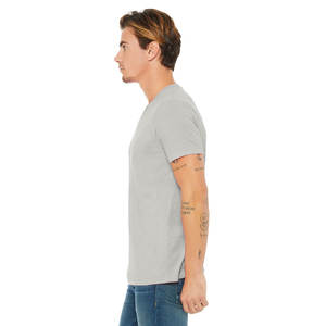 Camiseta deportiva con cuello en V de alta calidad gris estilo hombre - Product Image 3