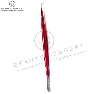 Outils de levage de cils en acier inoxydable de couleur rouge avec emballage personnalisé - Product Image 5