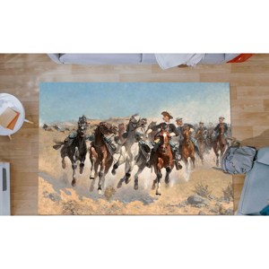 Alfombra con Diseño de Caballos Corriendo: Decoración Estilo Saloon Occidental, Alfombra Impresa, Alfombra Suave No Tejida - Product Image 4