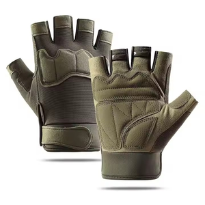 Venta al por mayor medio dedo guantes de gimnasio con correa para la muñeca entrenamiento Fitness deportes ciclismo guantes con protección de muñeca - Product Image 1