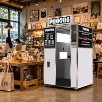 Kiosque en acier inoxydable en libre-service avec écran tactile, imprimante, caméra, système de paiement, borne photo, appareil photo reflex numérique, smartphones, iPad