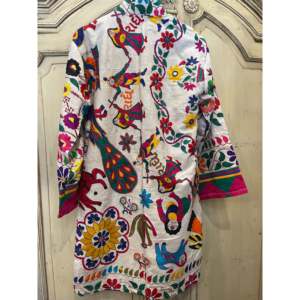 Manteau brodé réversible vintage - Col montant, fermeture éclair à bouton unique, tissu tissé respirant, manches longues, taille M - Product Image 2