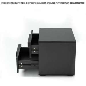 Table <span class=keywords><strong>de</strong></span> chevet <span class=keywords><strong>de</strong></span> luxe italienne minimaliste en pierre frittée et noyer noir à 2 tiroirs pour chambre d'hôtel - Product Image 3