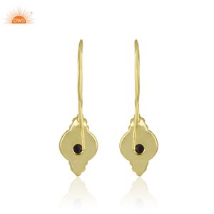 Dernière conception de boucles d'oreilles en argent sterling 925 plaqué or 18 carats avec grenat naturel et pierres précieuses Demi Fine Jewelry Manufacturer - Product Image 3