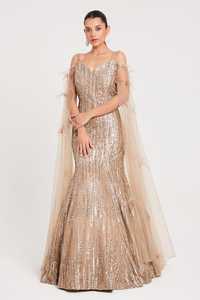 Satén vestido de noche vestido de bola sin mangas con cuello en V con bordado y perlas Venta caliente para primavera otoño antiestático - Product Image 4