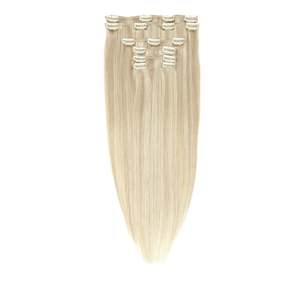 Clip in <b>Hair</b> <b>Extensions</b> 21 Inch Remy Brazilian Straight <b>Ash</b> <b>Blonde</b> Mix - Product Image 3